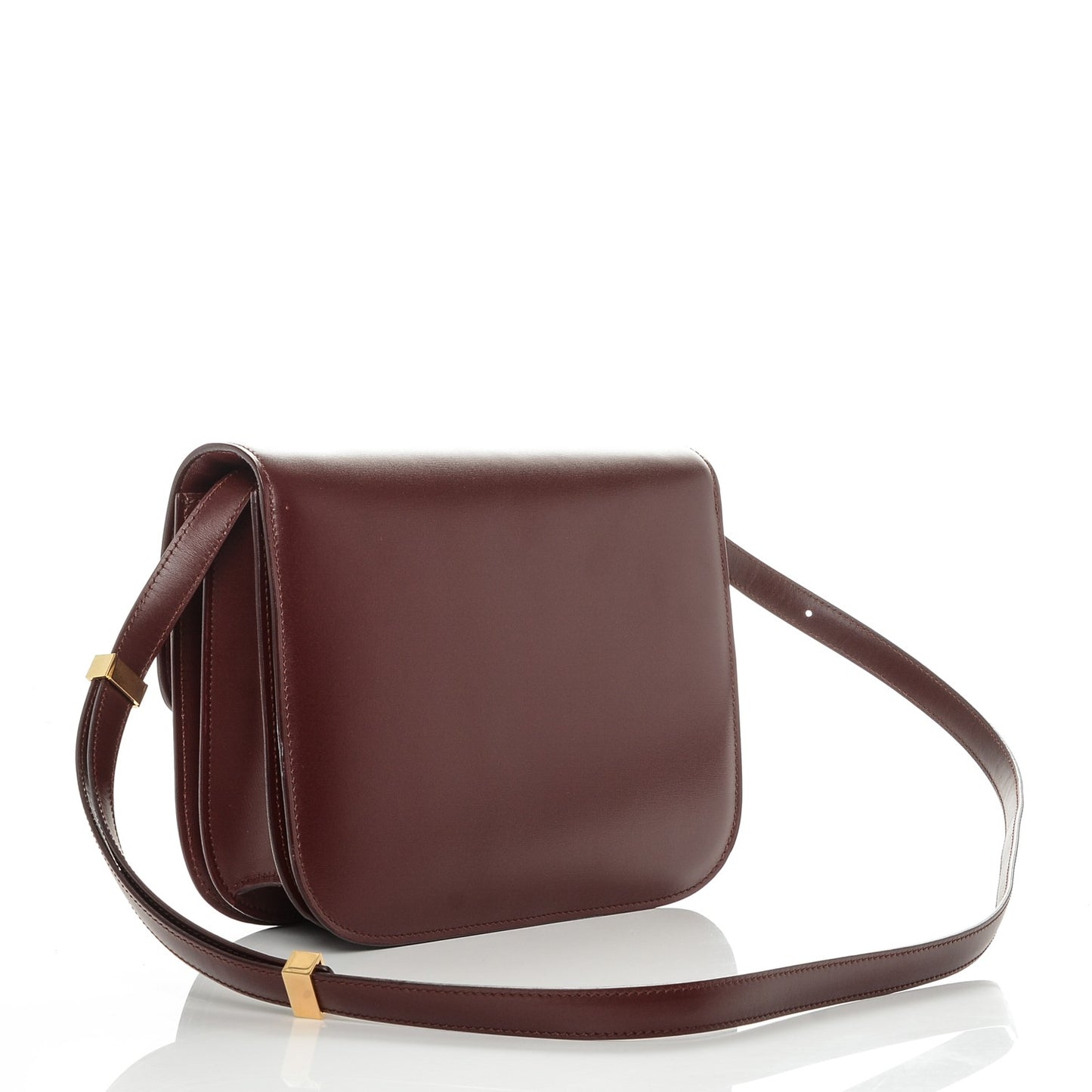 Box Calfskin Medium Classic Box Flap Bag Burgundy