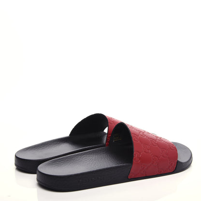 Gucci Guccissima Signature Slide Sandals 41 Hibiscus Red 4 of 10