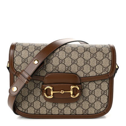 Gucci GG Supreme Monogram Horsebit 1955 Shoulder Bag Beige Brown Sugar 1 of 10