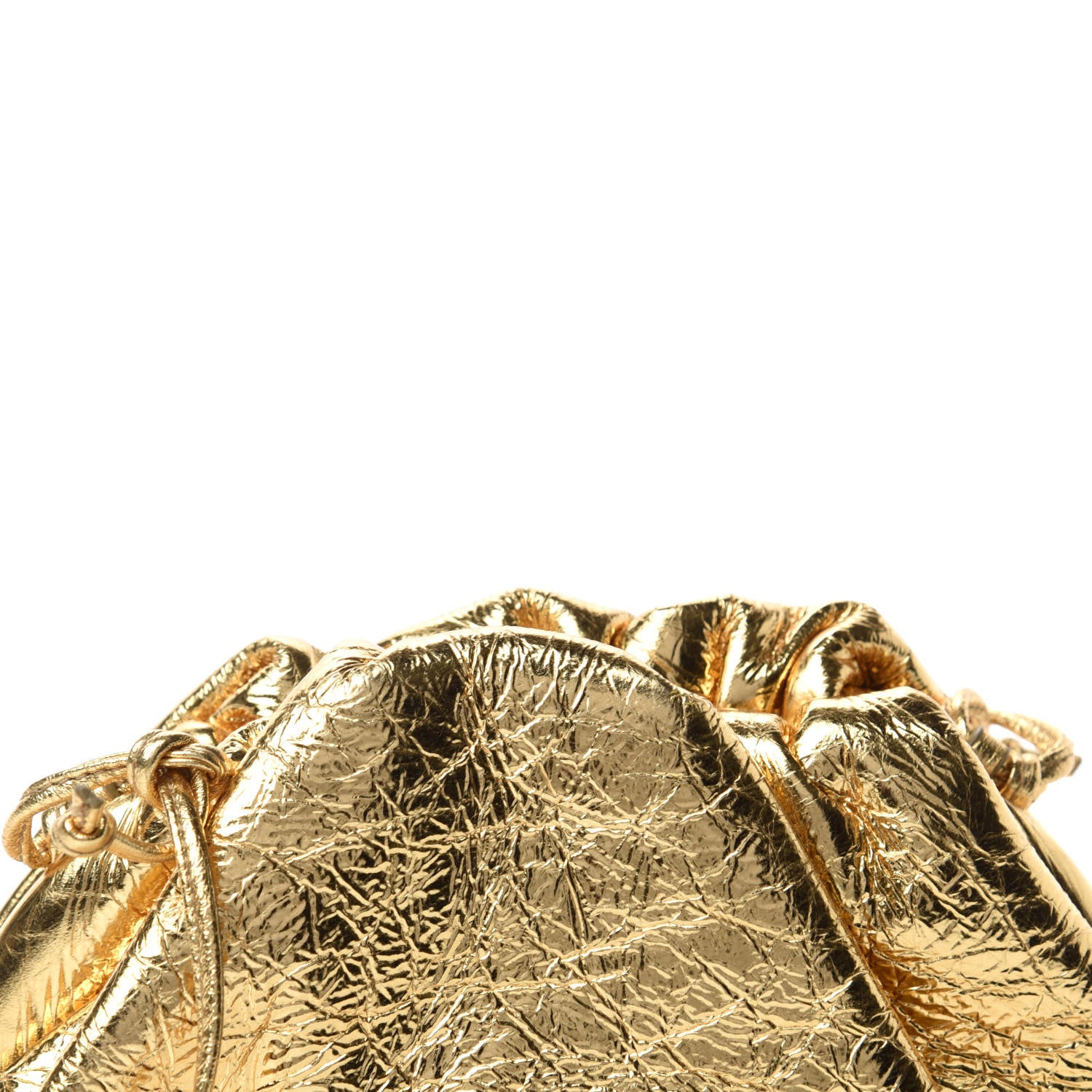Bottega Veneta Metallic Crinkled Lambskin The Mini Pouch Oro 11 of 12