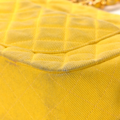 Chanel Jersey Quilted Medium Single Flap Yellow 12 of 16