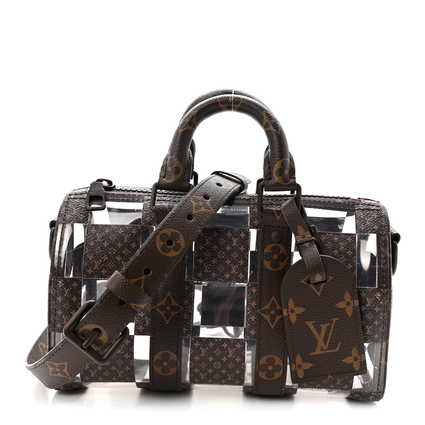 PVC Monogram Chess Keepall Bandouliere 25