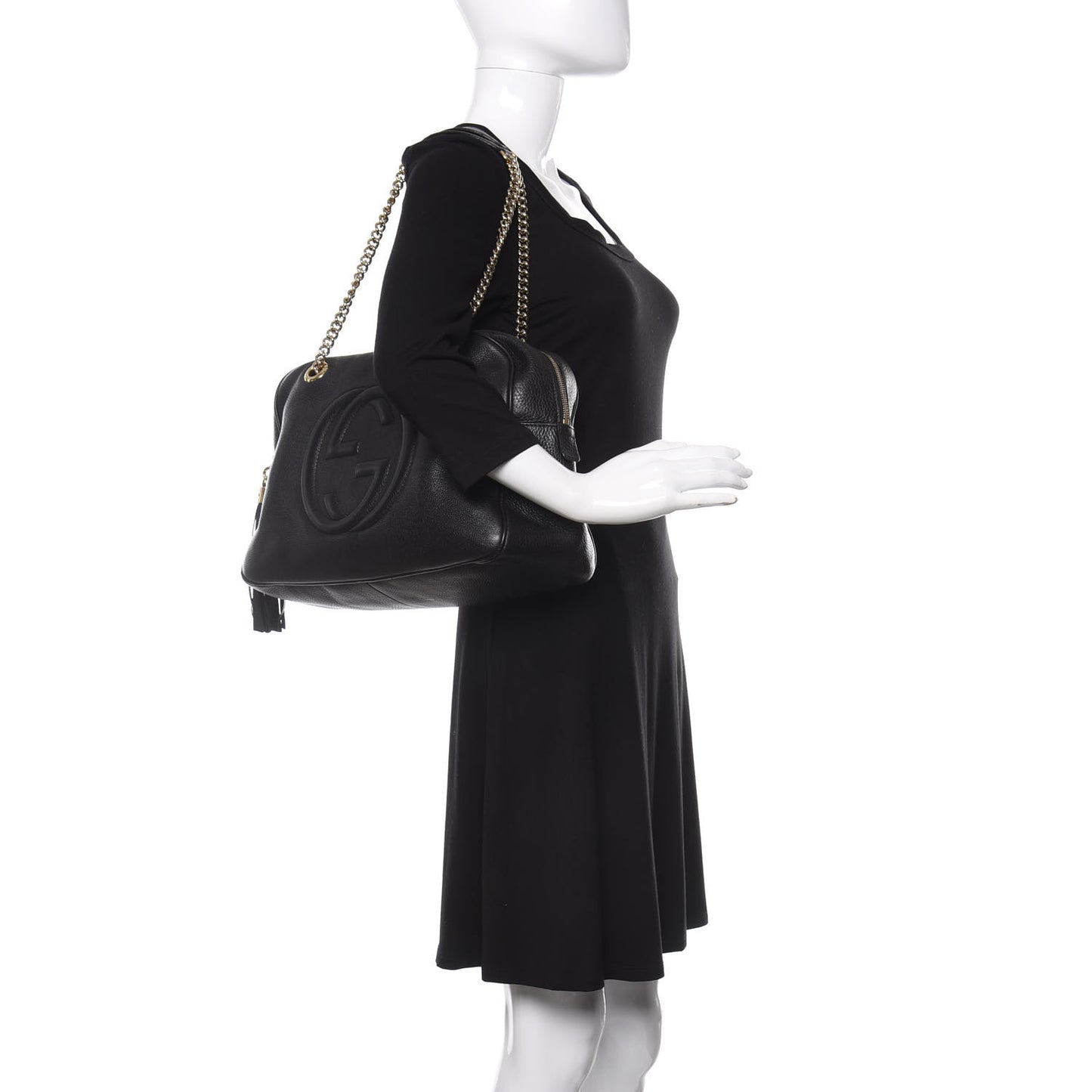 Pebbled Calfskin Medium Soho Bowler Black