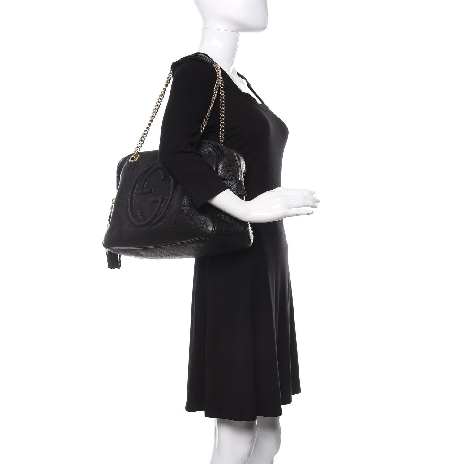 Gucci Pebbled Calfskin Medium Soho Bowler Black 2 of 9