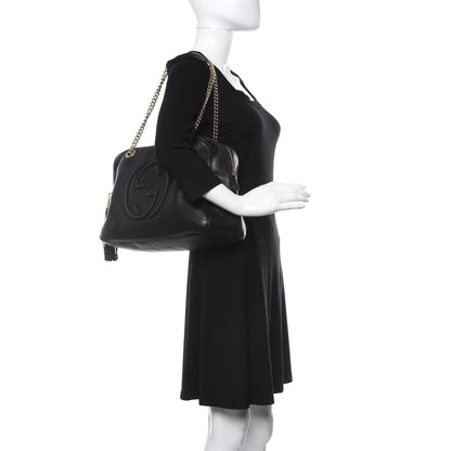 Gucci Pebbled Calfskin Medium Soho Bowler Black 2 of 9