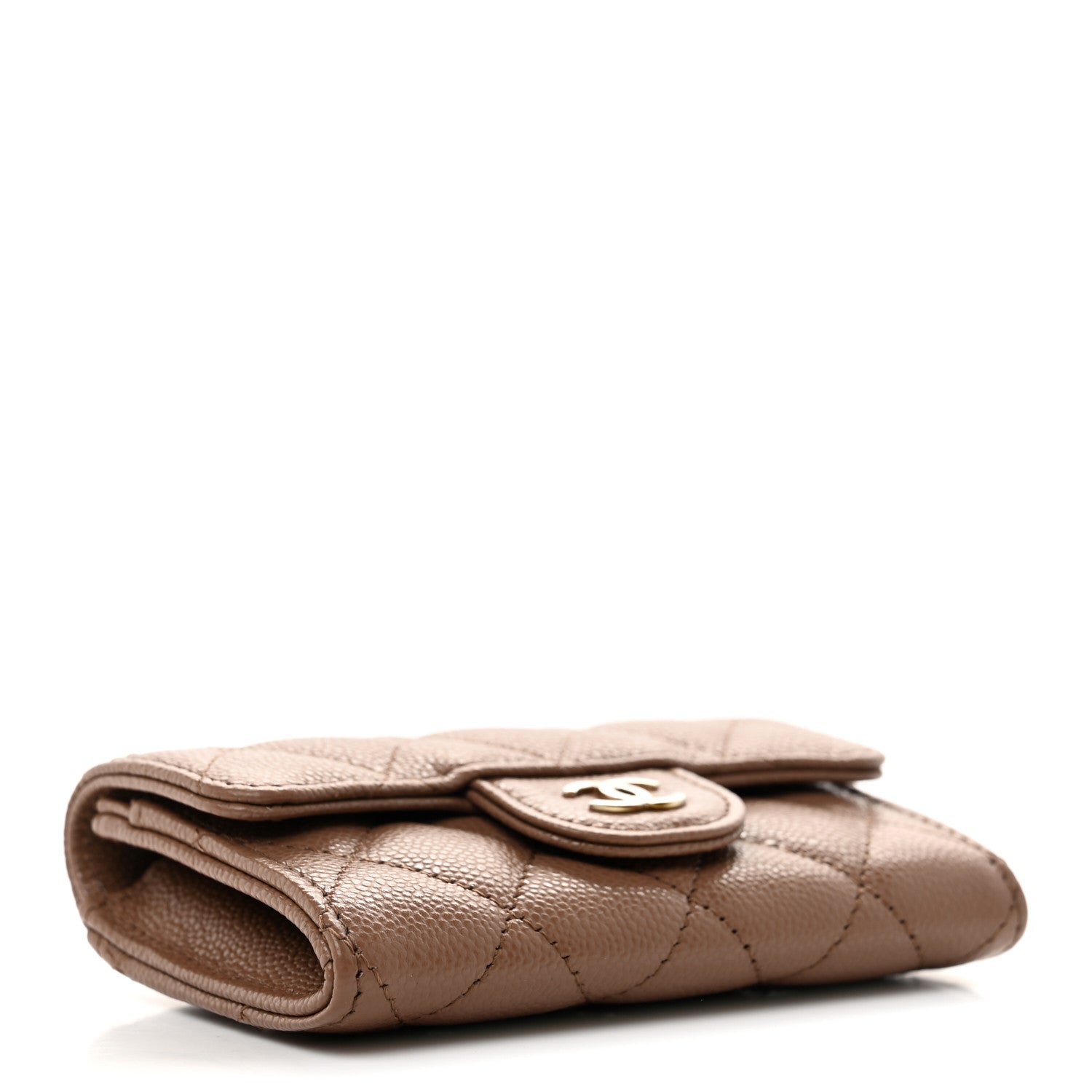 Chanel Caviar Quilted Flap Card Holder Wallet Brown 4 of 9