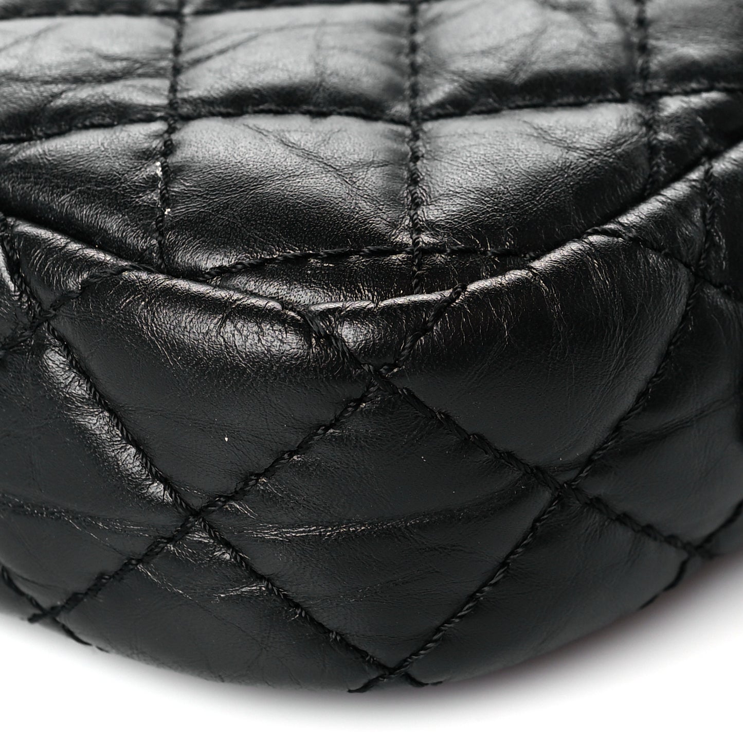 Aged Calfskin Quilted Mini Reissue Camera Case Black