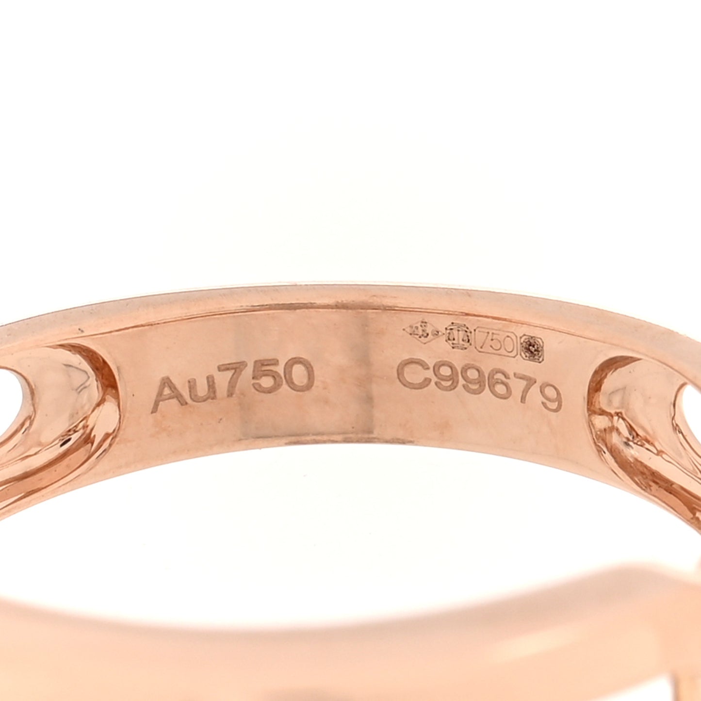 18K Rose Gold Diamond Move Classique Band Ring 53 6.25