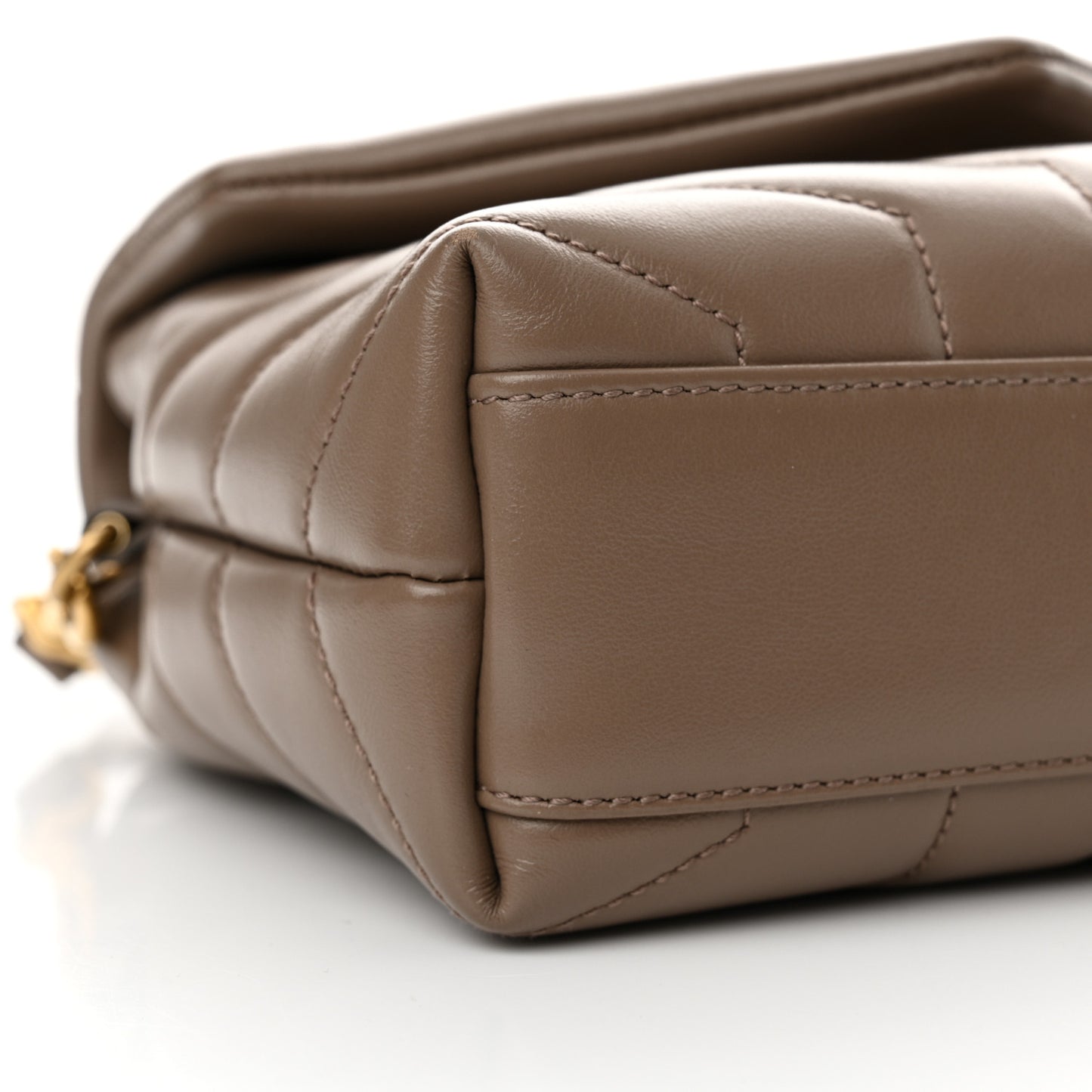 Calfskin Y Quilted Monogram Toy Loulou Crossbody Bag Dark Beige