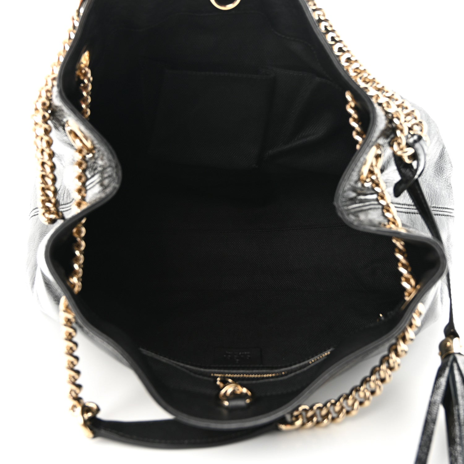 Gucci Patent Medium Soho Chain Shoulder Bag Black 5 of 10