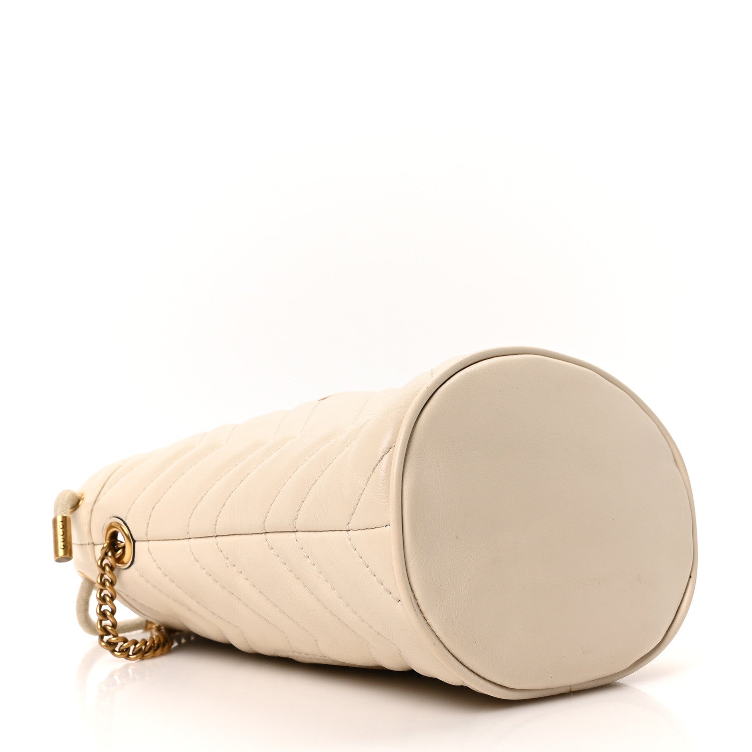 Gucci Calfskin Matelasse Mini GG Marmont 2.0 Bucket Bag White 4 of 9