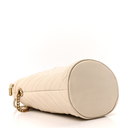 Gucci Calfskin Matelasse Mini GG Marmont 2.0 Bucket Bag White 4 of 9