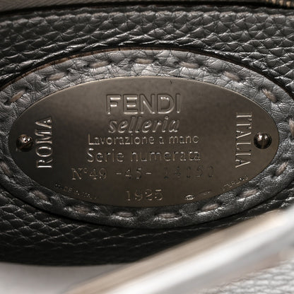 Fendi Cuoio Romano Lux Selleria Mini Peekaboo Iconic Satchel Argento 7 of 13