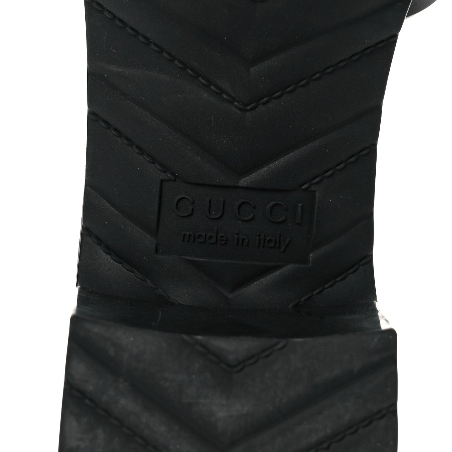 Rubber Gucci Logo Womens Platform 20/60mm Slide Sandals 36 Black
