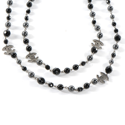 Chanel Long Beaded CC Necklace Black 1 of 5
