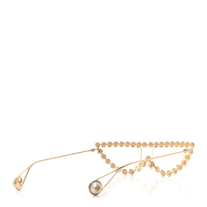 Gucci Metal Pearl Cat Eye Sunglasses GG0364S Gold 4 of 7