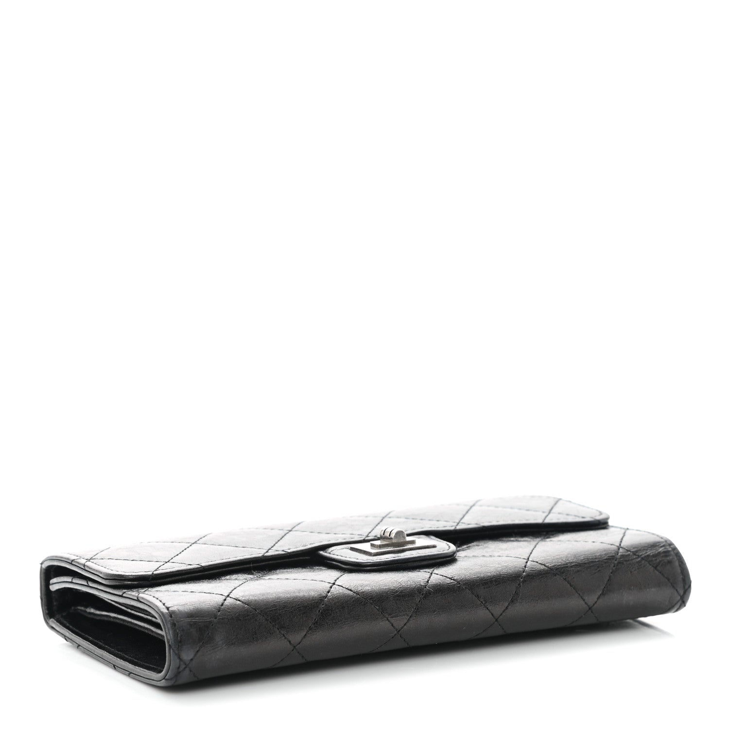 Chanel Glazed Calfskin Quilted Reissue Long Flap Wallet Black 4 of 12