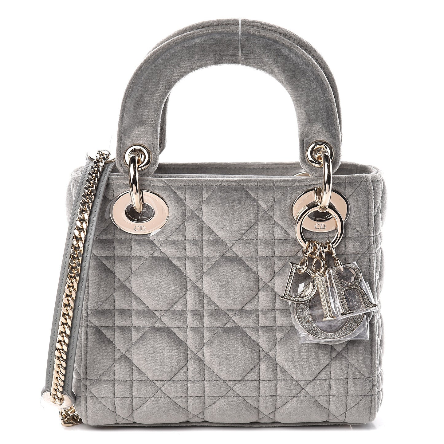 Velvet Mini Lady Dior Gray