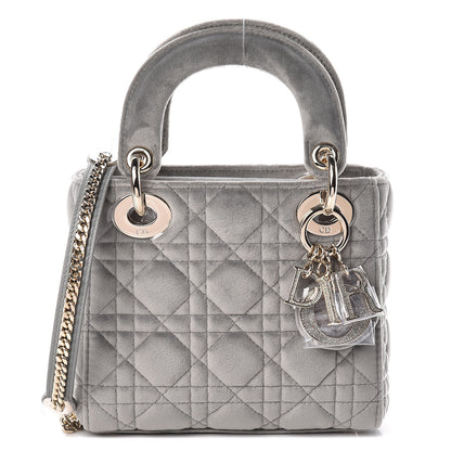Christian Dior Velvet Mini Lady Dior Gray 1 of 11