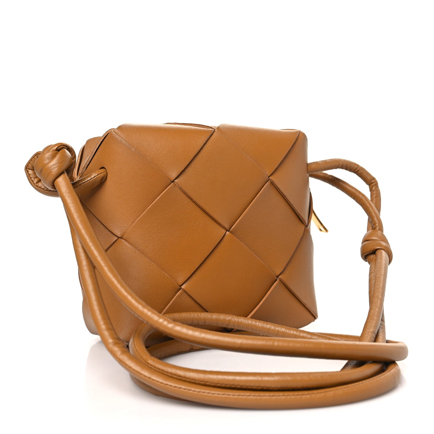 Bottega Veneta Lambskin Maxi Intrecciato Mini Cassette Camera Bag Acorn 2 of 9