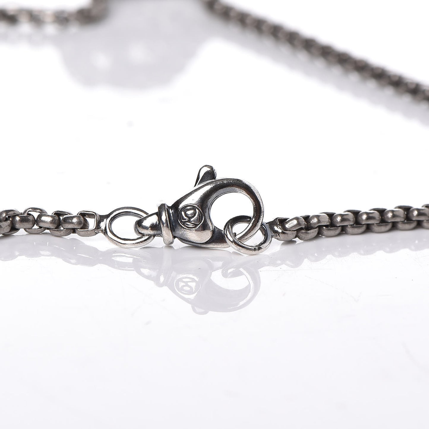 Sterling Silver 2.7mm Box Chain Skull Wave Pendant Necklace