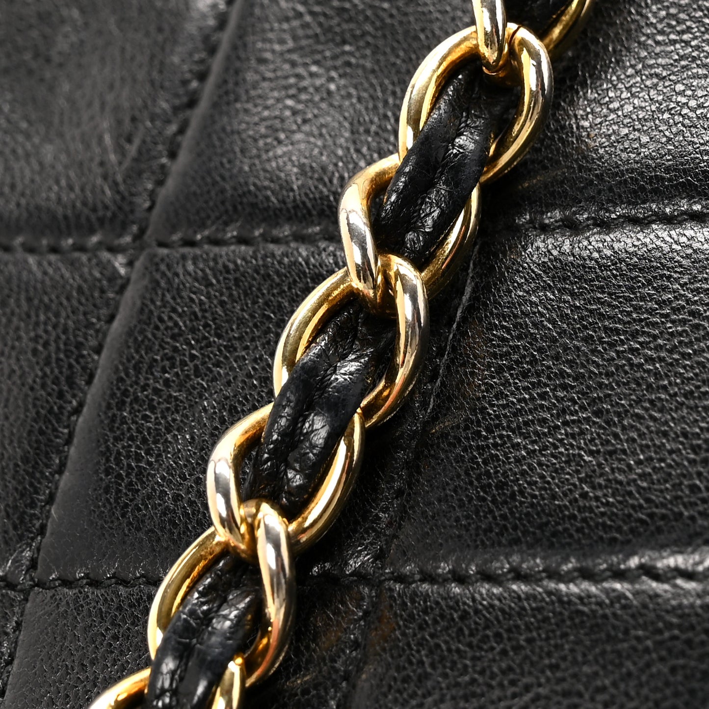 Lambskin Quilted Tassel Bag Black