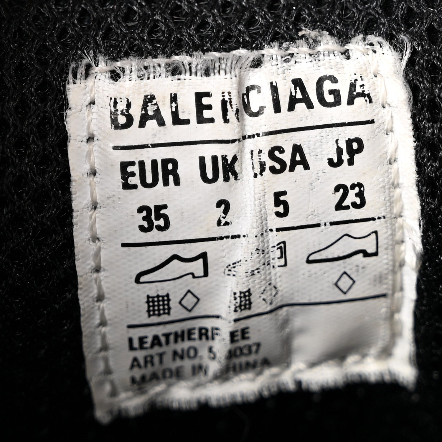 Balenciaga Fabric Mesh Washed Effect Womens Triple S Sneakers 35 Black Red 8 of 8