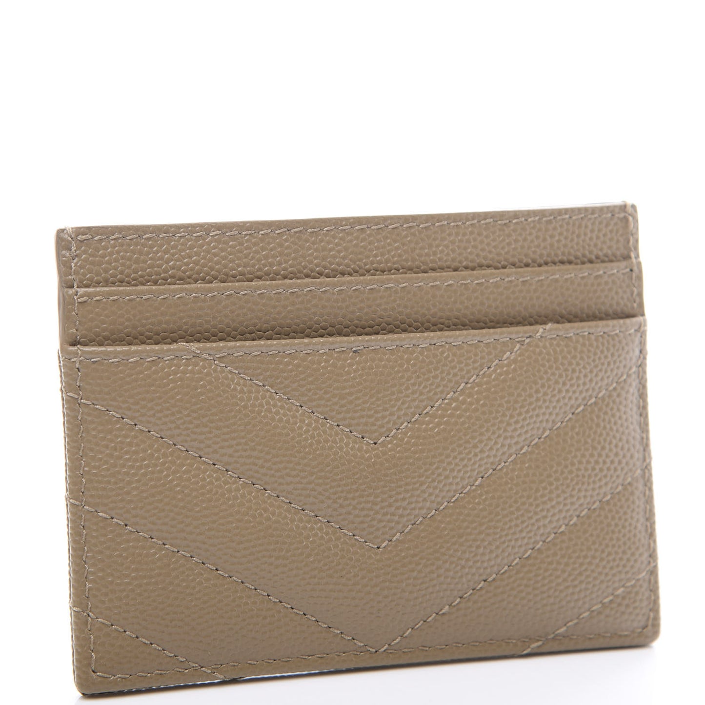 Grain De Poudre Matelasse Chevron Monogram Credit Card Case Cork