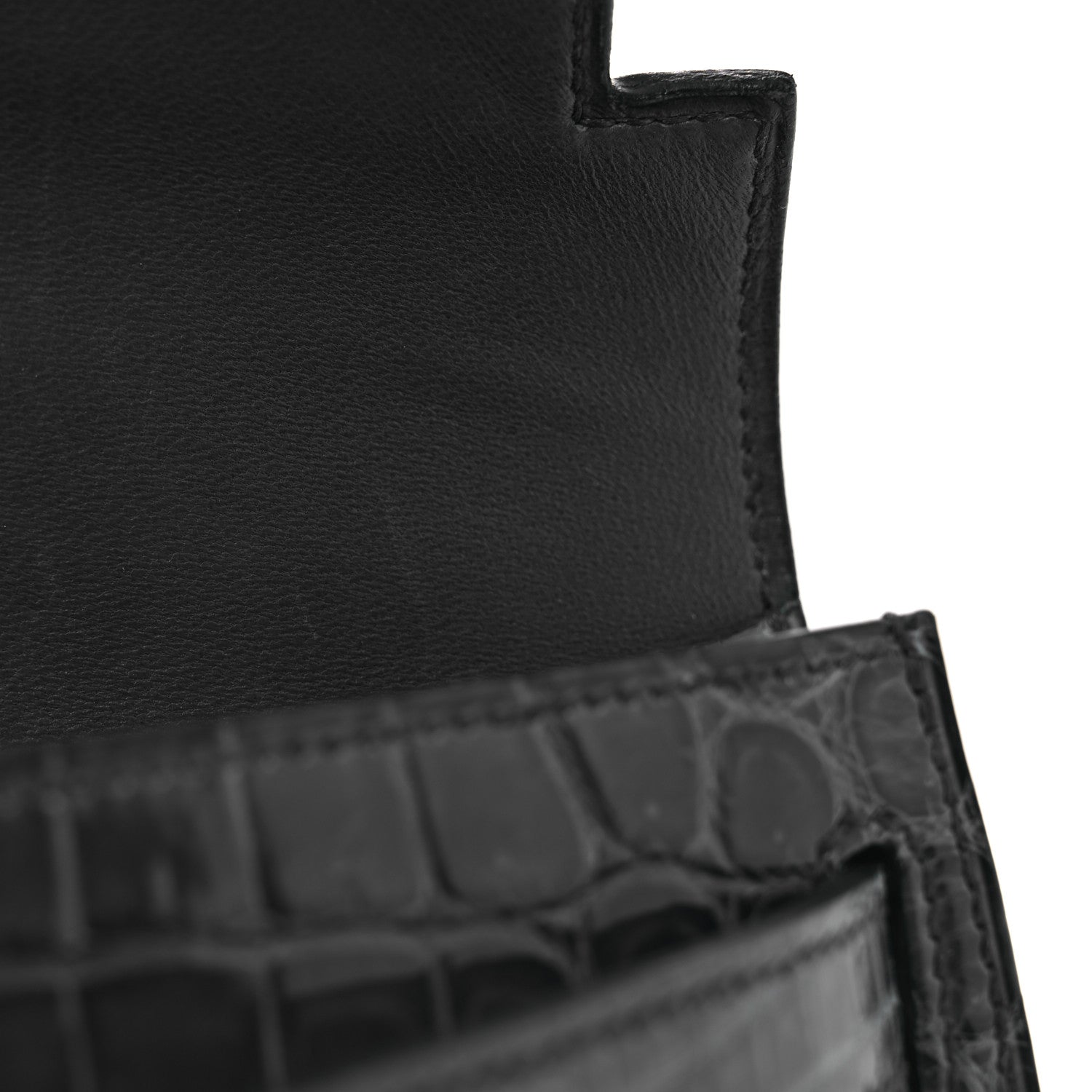 Hermes Shiny Niloticus Crocodile Kelly Elan Pochette Bleu Tempete 23 of 26