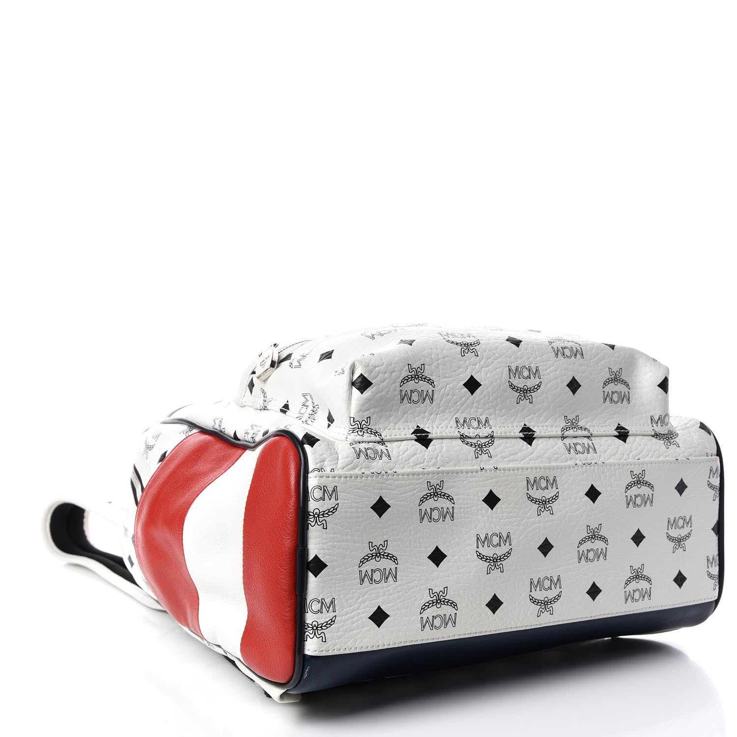 MCM Visetos Medium Stark Backpack White Red 4 of 10