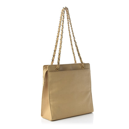 Chanel Caviar Shoulder Bag Beige 3 of 11