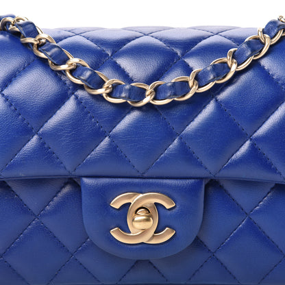 Chanel Lambskin Quilted Mini Rectangular Flap Royal Blue 10 of 13