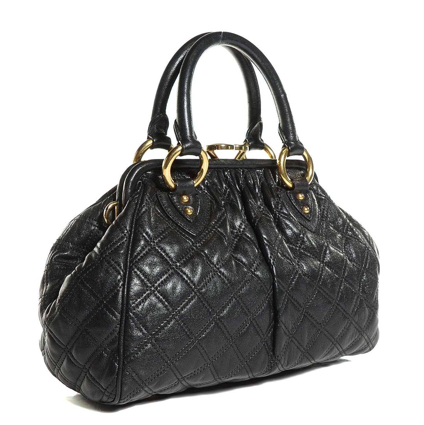 Calfskin Quilted Stam Black