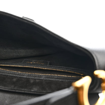 Christian Dior Grained Calfskin Saddle Bag Black 5 of 11