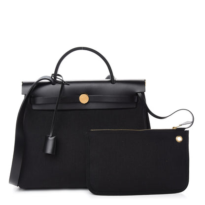 Hermes Toile Vache Hunter Herbag Zip PM 31 Black 1 of 11