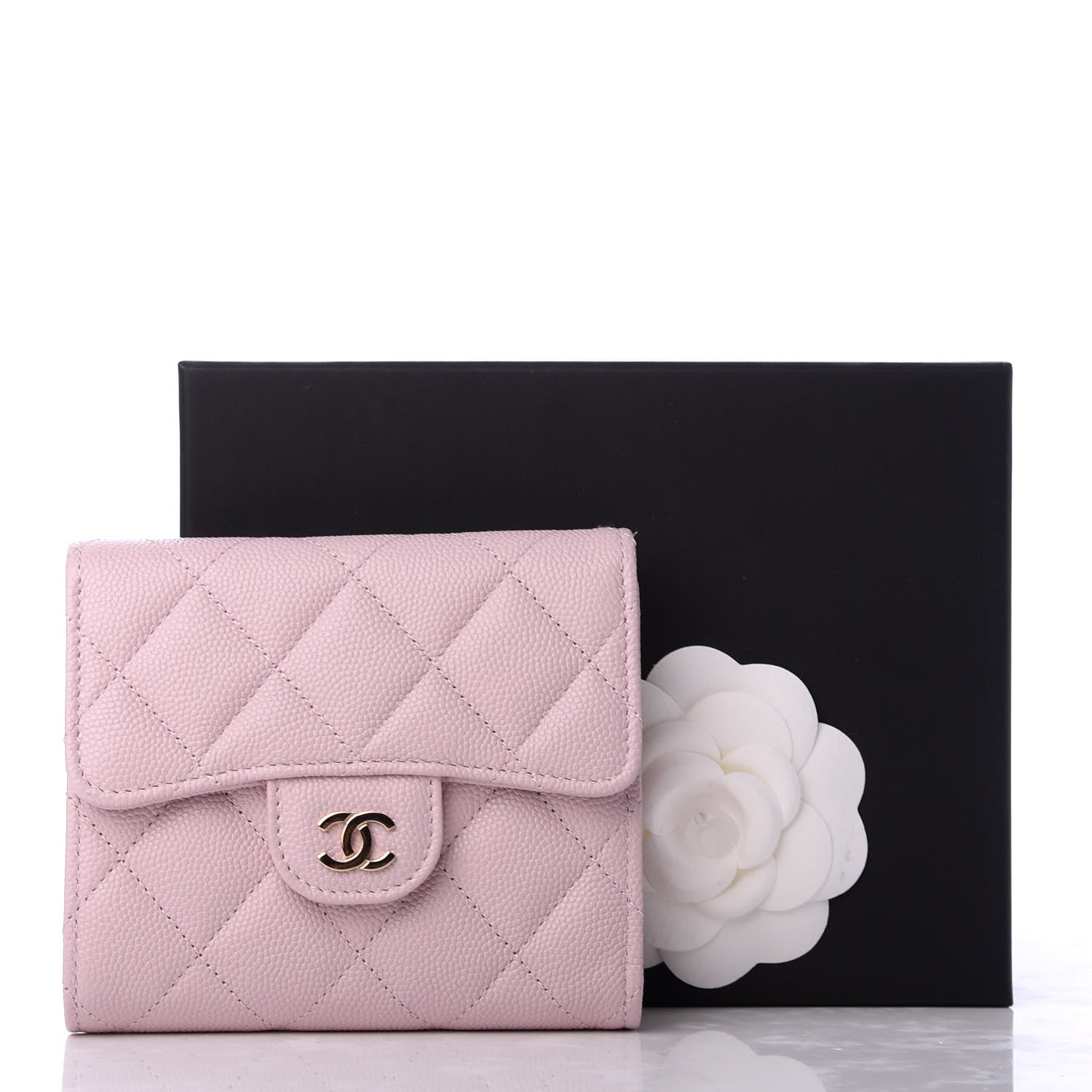 Chanel Caviar Quilted Compact Flap Wallet Light Pink 8 of 8