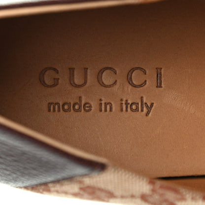 Gucci GG Monogram Goatskin Web Mens Horsebit Loafers 8 Beige Ruggine Light Brown 7 of 8