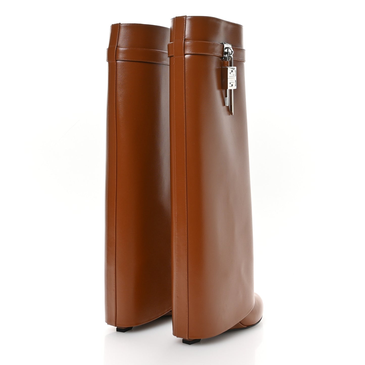 Calfskin Shark Lock Pant Boots 39 Tan