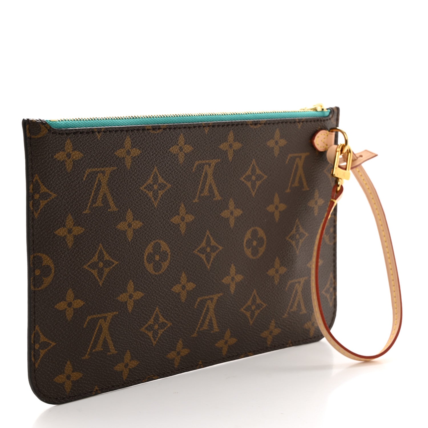 Louis Vuitton Monogram Neverfull MM GM Pochette Turquoise 3 of 7