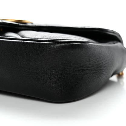 Gucci Calfskin Matelasse Super Mini GG Marmont Shoulder Bag Black 9 of 13