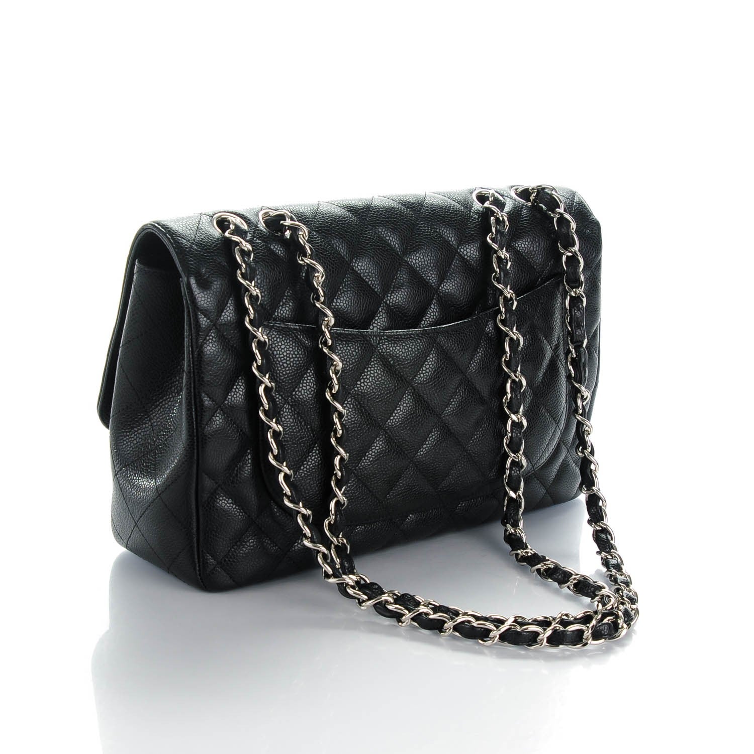 Chanel Caviar Quilted Jumbo Single Flap Black 3 of 8