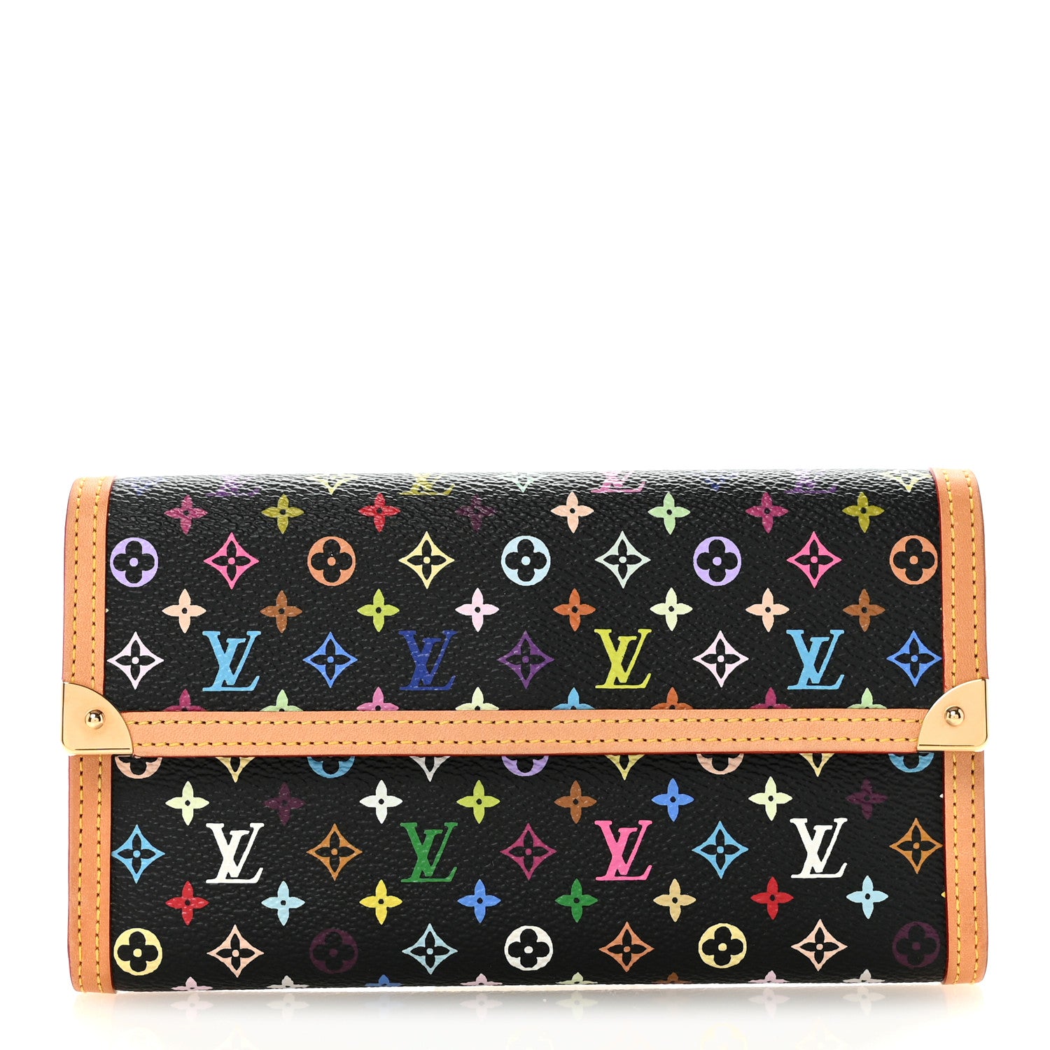 Louis Vuitton Monogram Multicolor Porte Tresor International Wallet Black 1 of 6