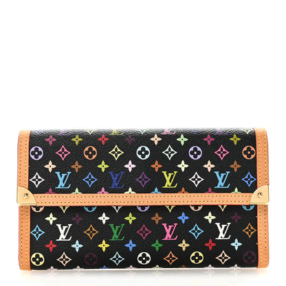Louis Vuitton Monogram Multicolor Porte Tresor International Wallet Black 1 of 6