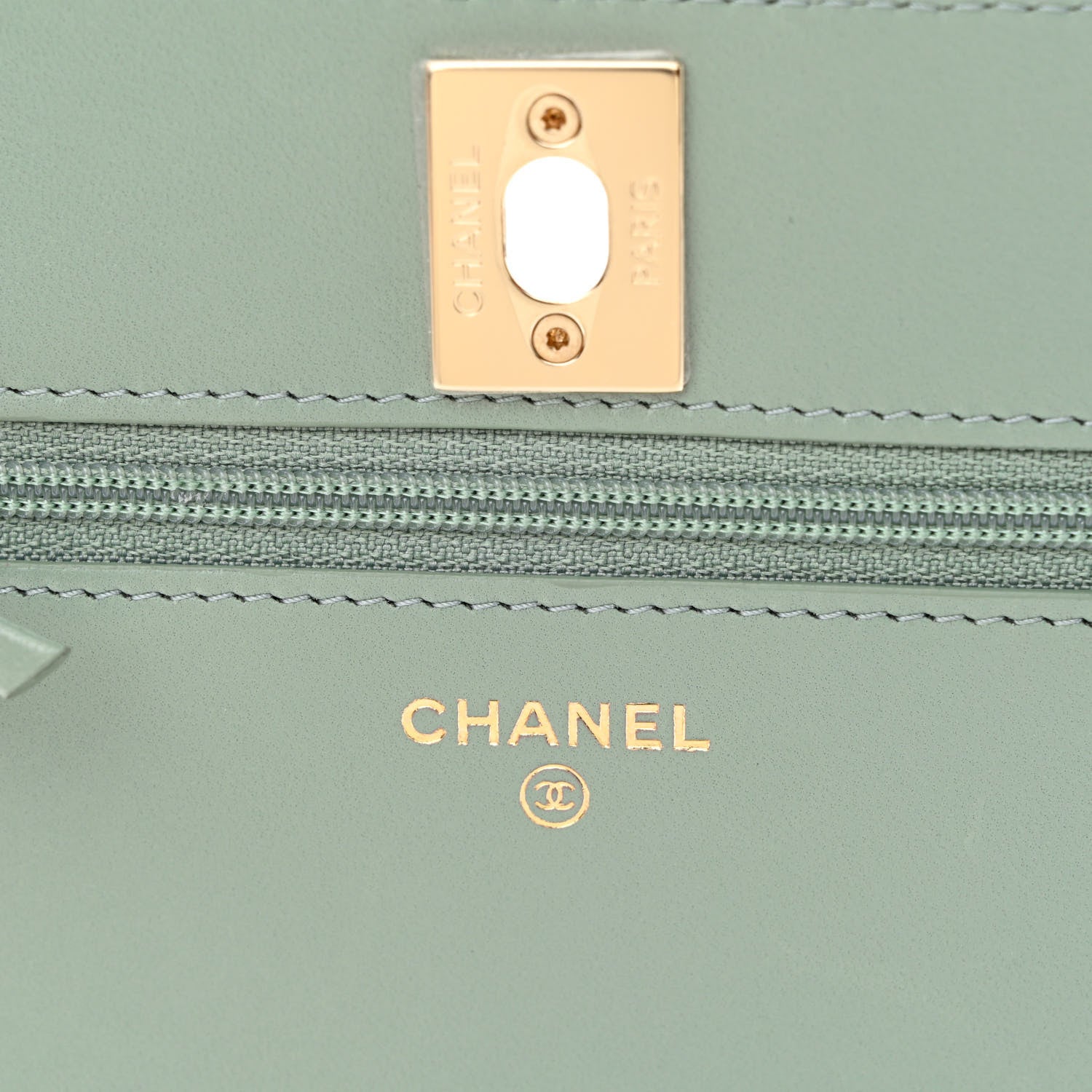 Chanel Lambskin Quilted Trendy CC Wallet On Chain WOC Grey 6 of 13