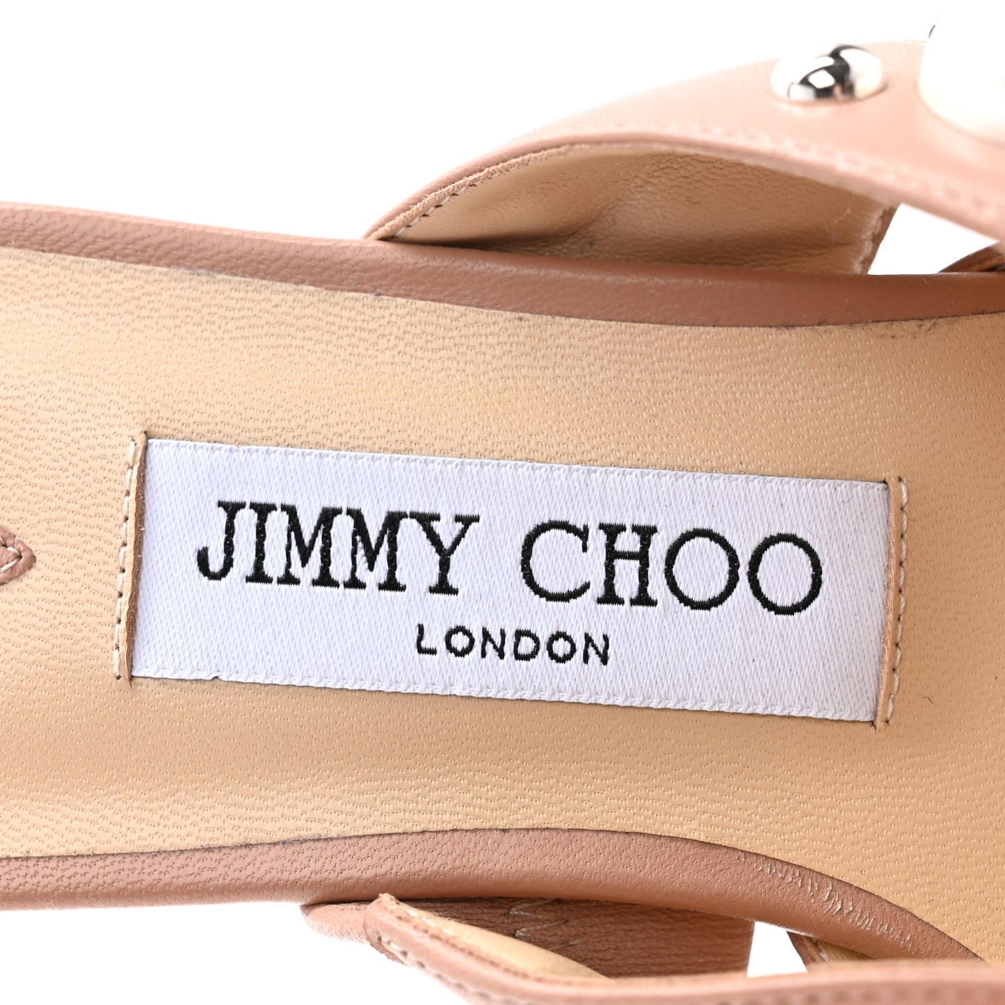 Nappa Pearly Stud Embellished Basette Flat Mules 37 Pink