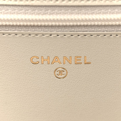 Chanel Caviar Quilted Vintage Mademoiselle Wallet On Chain WOC White 6 of 10