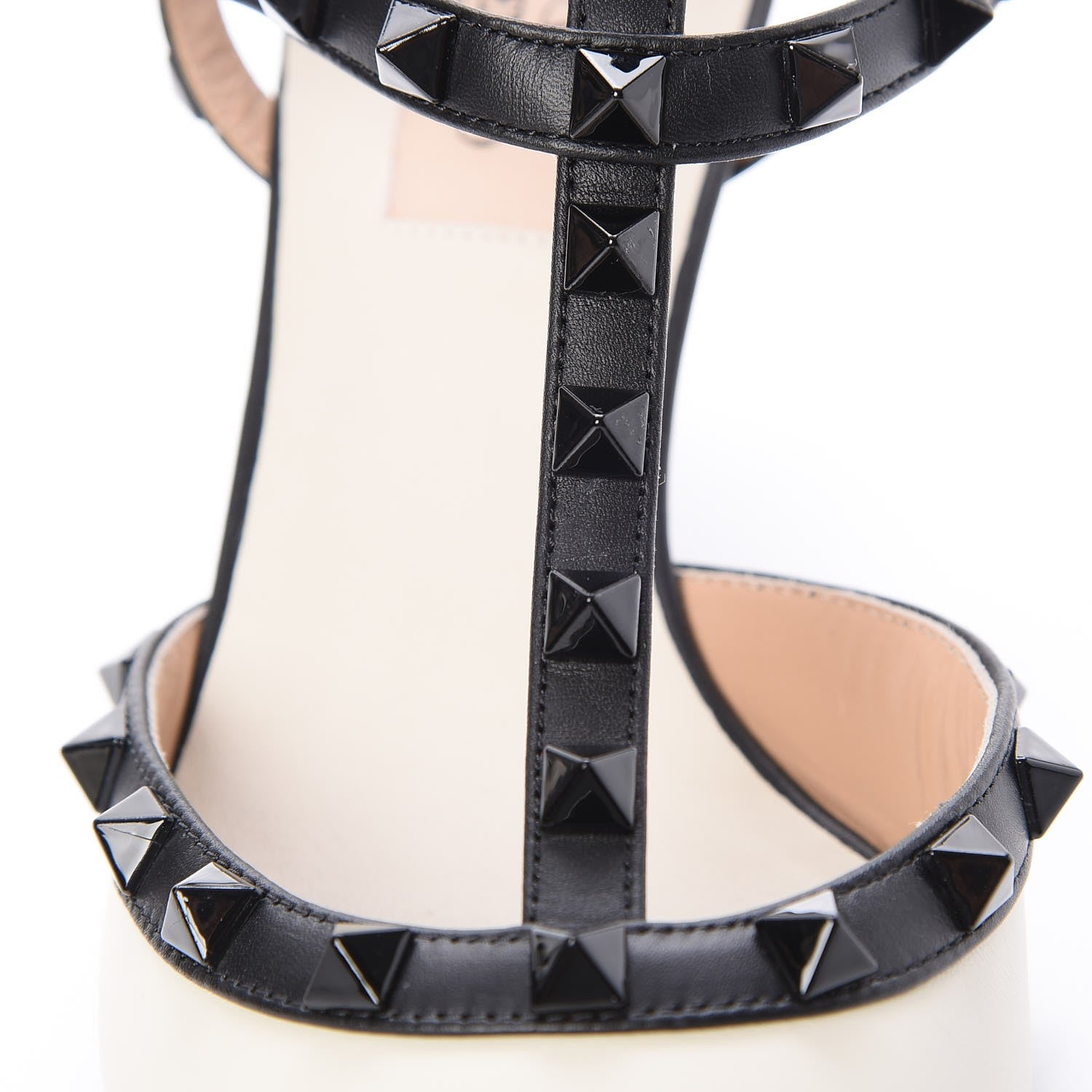 Valentino Garavani Nappa Rockstud Ankle Strap 65mm Pumps 36.5 Light Ivory Black 8 of 9