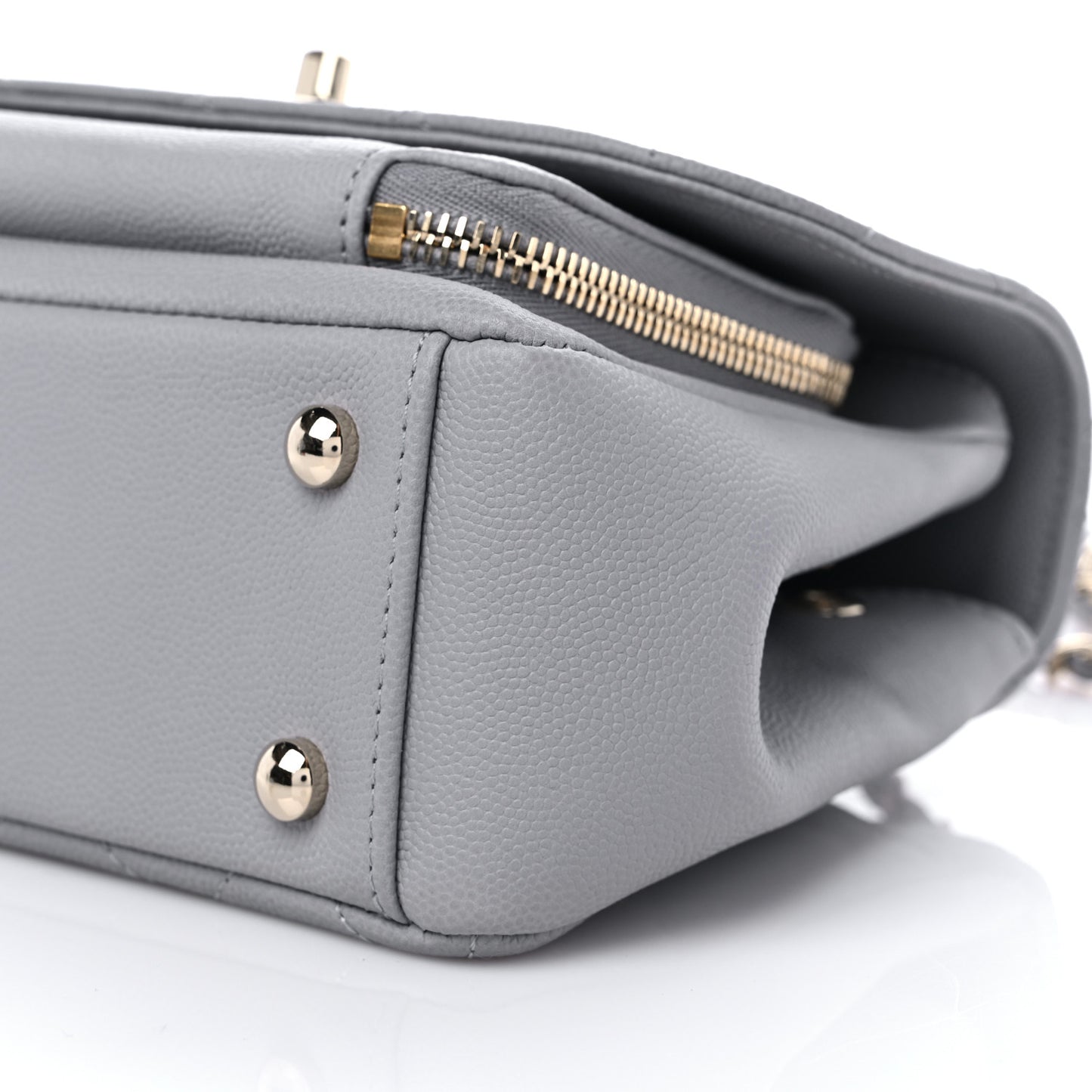 Caviar Quilted Small Business Affinity Flap Grey