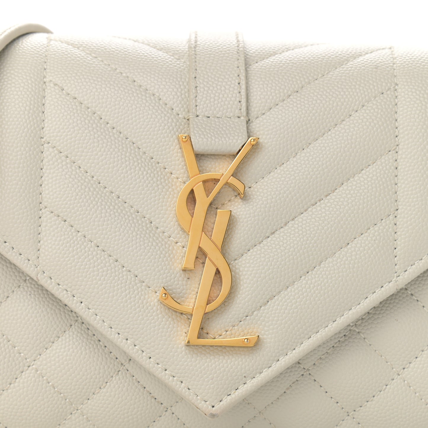 Grain De Poudre Textured Mixed Matelasse Triquilt Small Monogram Satchel Crema Soft