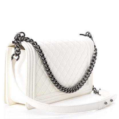 Chanel Lambskin Quilted New Medium Boy Flap White 3 of 10